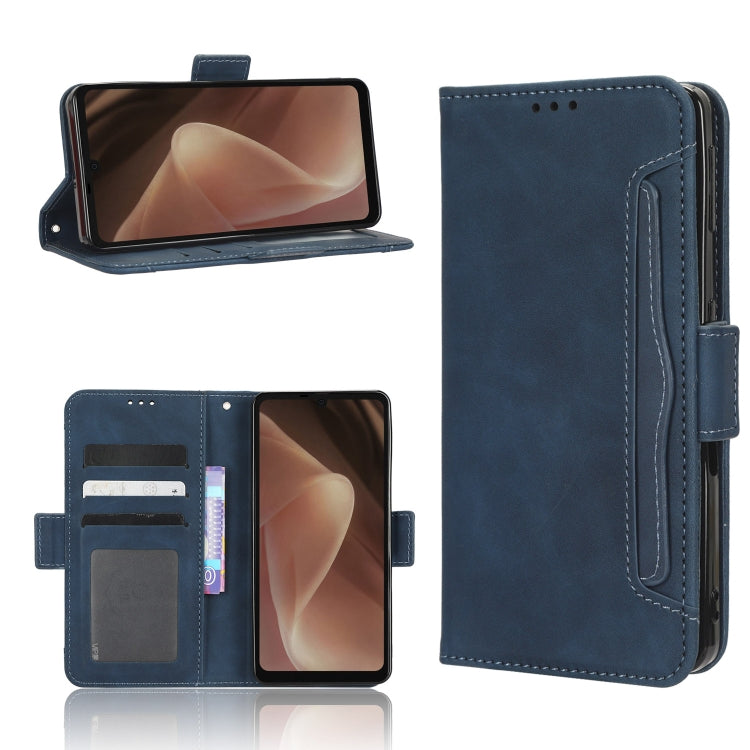 For Sharp Aquos Sense7 Plus Skin Feel Calf Texture Card Slots Leather Phone Case