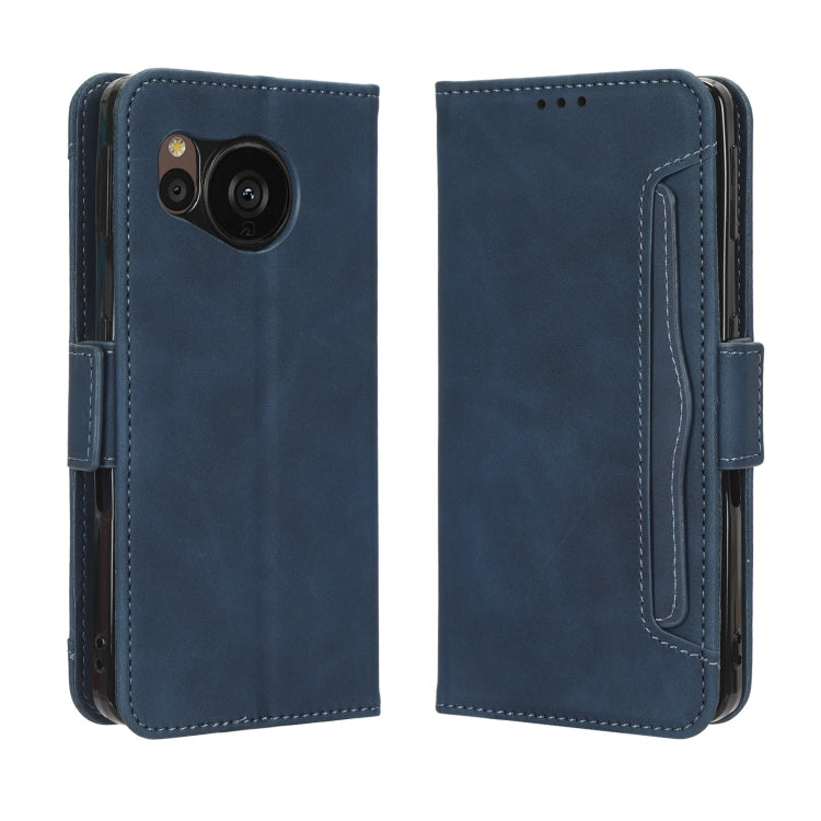 For Sharp Aquos Sense7 Plus Skin Feel Calf Texture Card Slots Leather Phone Case