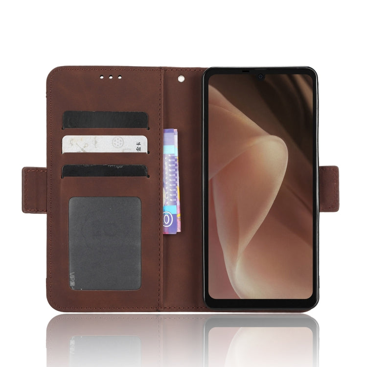 For Sharp Aquos Sense7 Plus Skin Feel Calf Texture Card Slots Leather Phone Case