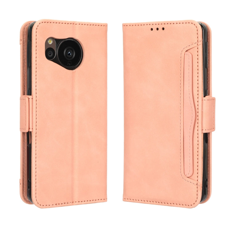For Sharp Aquos Sense7 Skin Feel Calf Texture Card Slots Leather Phone Case