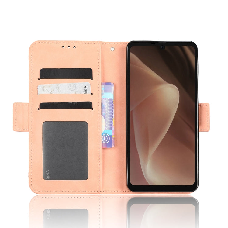 For Sharp Aquos Sense7 Skin Feel Calf Texture Card Slots Leather Phone Case