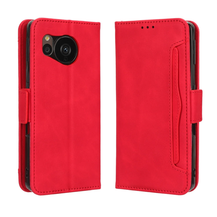 For Sharp Aquos Sense7 Skin Feel Calf Texture Card Slots Leather Phone Case