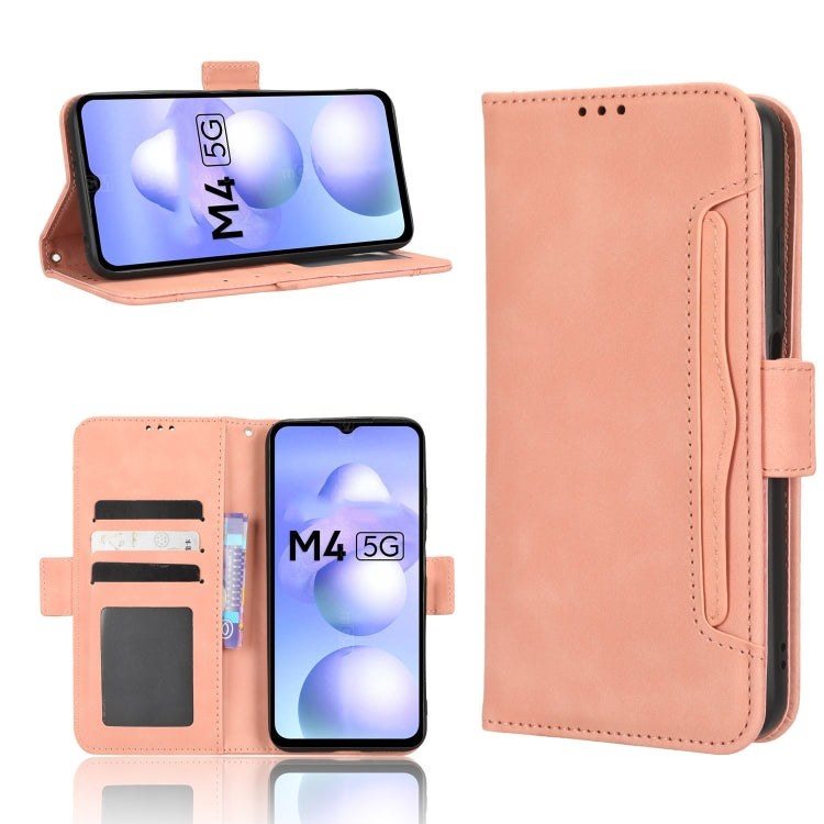 For Xiaomi Poco M4 5G Skin Feel Calf Texture Card Slots Leather Phone Case
