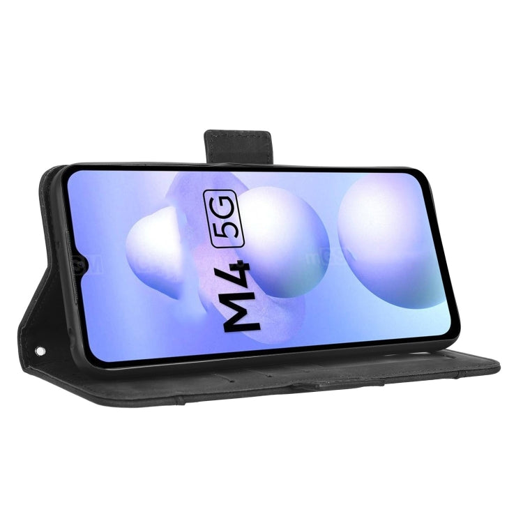 For Xiaomi Poco M4 5G Skin Feel Calf Texture Card Slots Leather Phone Case