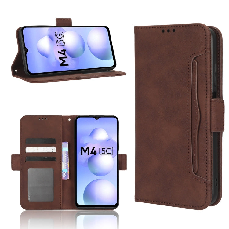 For Xiaomi Poco M4 5G Skin Feel Calf Texture Card Slots Leather Phone Case