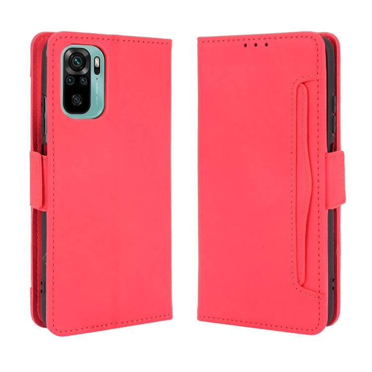For Xiaomi Poco M5S / Redmi Note 10 4G / 10S Skin Feel Calf Texture Card Slots Leather Phone Case