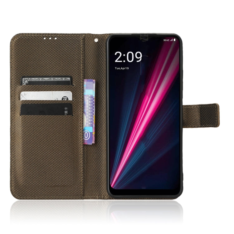 For T-Mobile Revvl 6 5G Diamond Texture Leather Phone Case