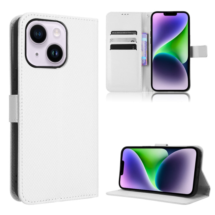 For iPhone 14 Plus Diamond Texture Leather Phone Case