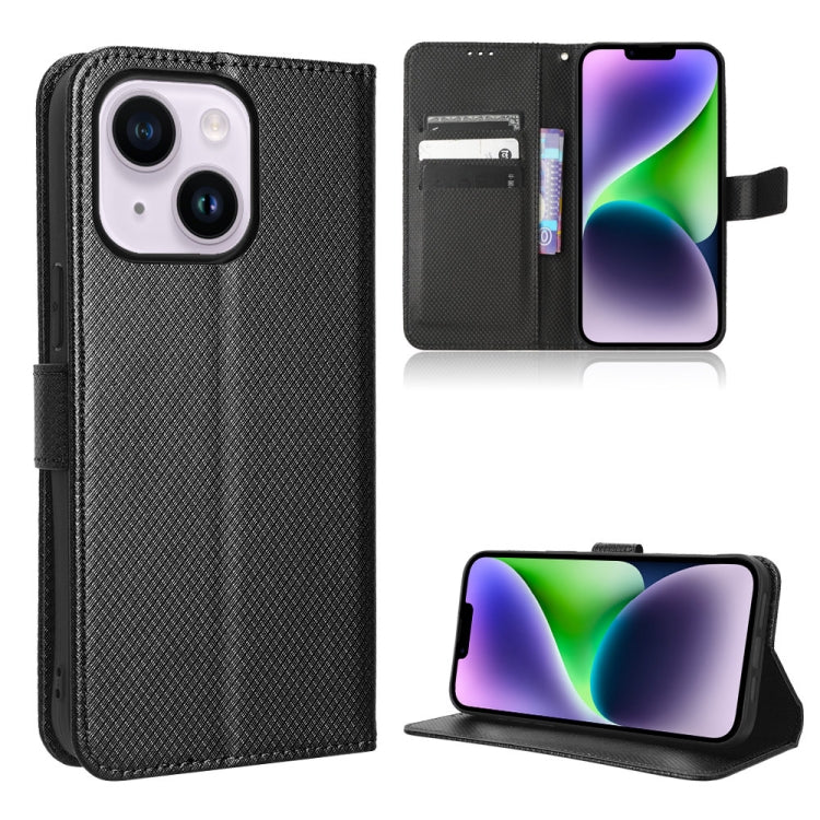 For iPhone 14 Plus Diamond Texture Leather Phone Case
