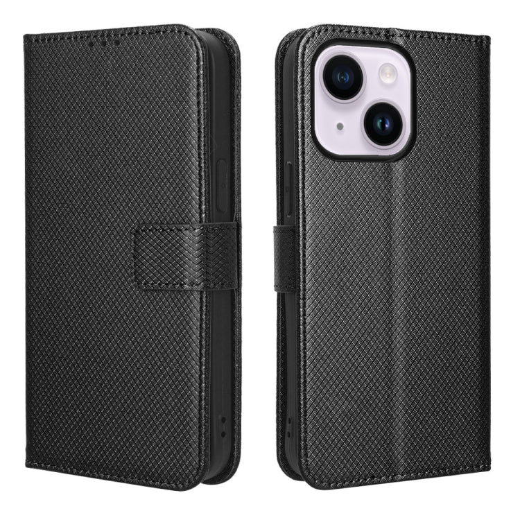 For iPhone 14 Plus Diamond Texture Leather Phone Case