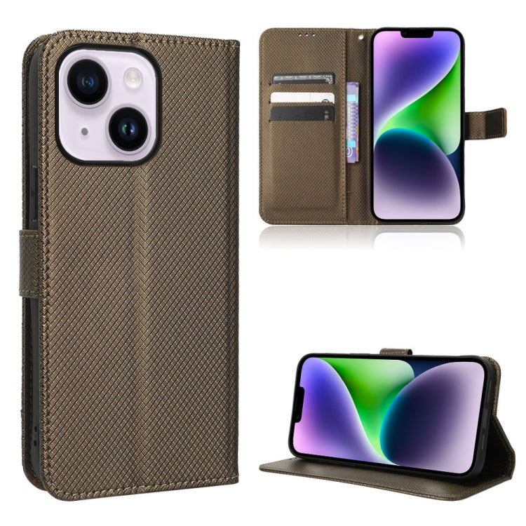 For iPhone 14 Plus Diamond Texture Leather Phone Case