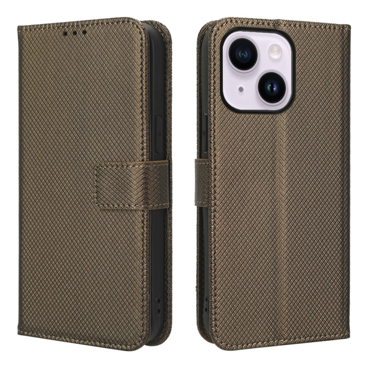 For iPhone 14 Plus Diamond Texture Leather Phone Case