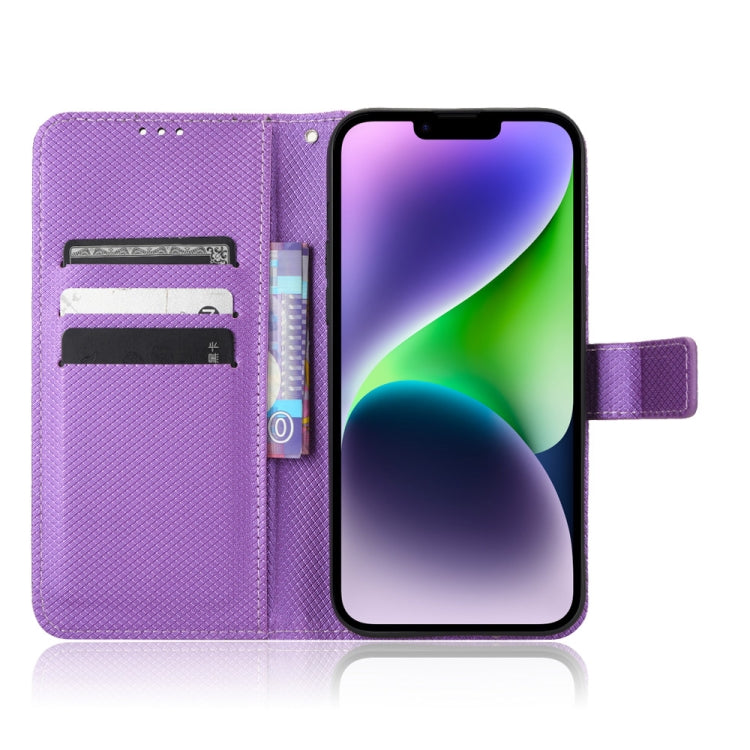 For iPhone 14 Plus Diamond Texture Leather Phone Case
