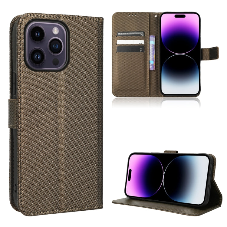 For iPhone 14 Pro Max Diamond Texture Leather Phone Case