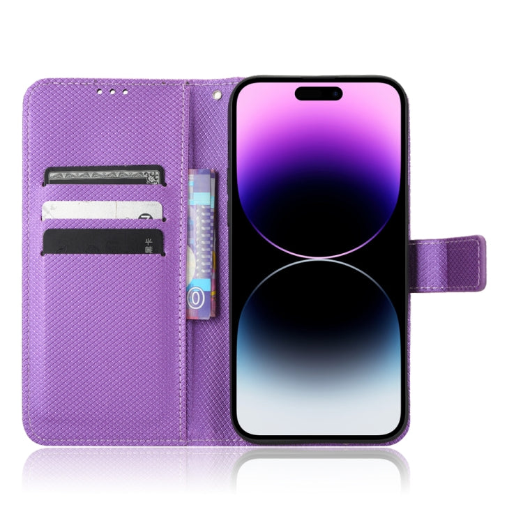 For iPhone 14 Pro Max Diamond Texture Leather Phone Case