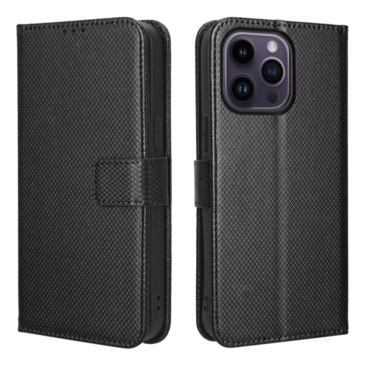 For iPhone 14 Pro Diamond Texture Leather Phone Case
