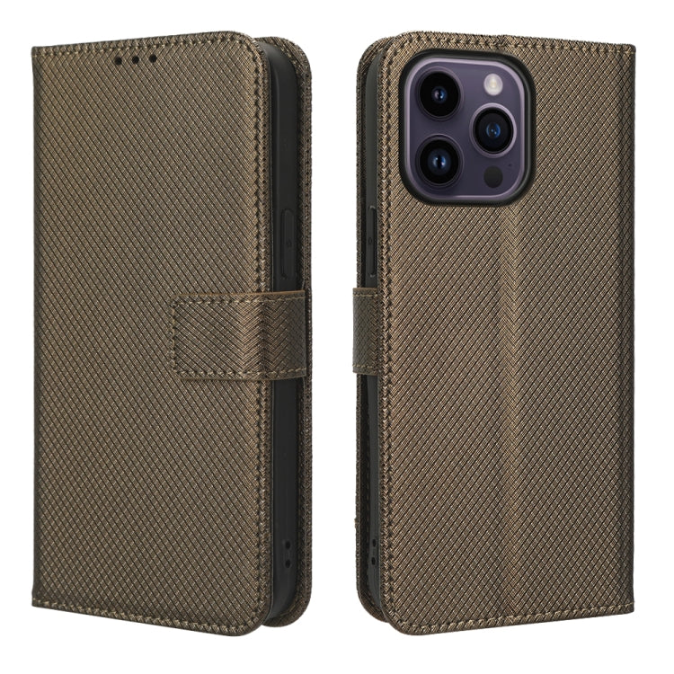 For iPhone 14 Pro Diamond Texture Leather Phone Case