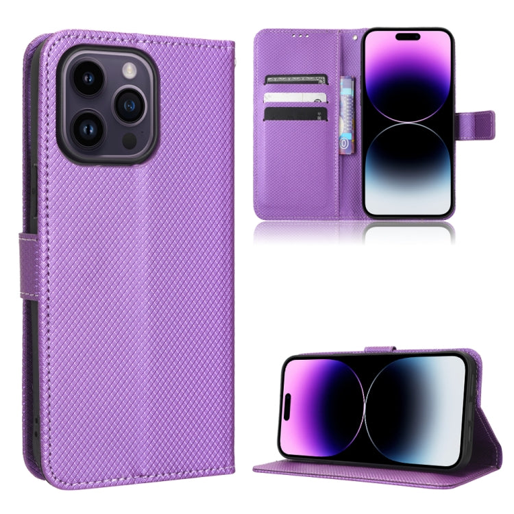 For iPhone 14 Pro Diamond Texture Leather Phone Case