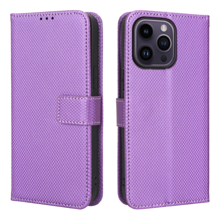 For iPhone 14 Pro Diamond Texture Leather Phone Case