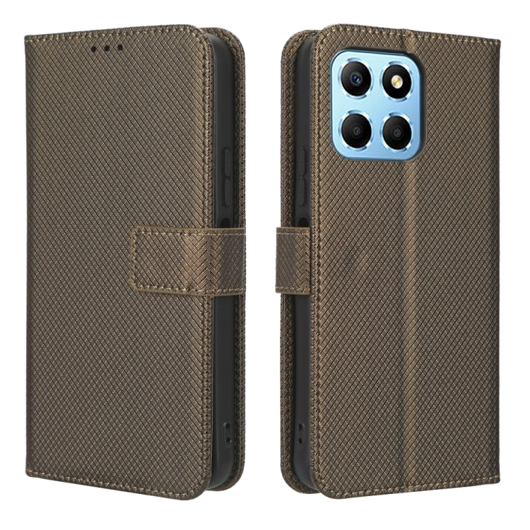 For Honor X8 5G Diamond Texture Leather Phone Case