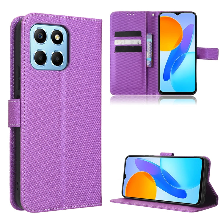 For Honor X8 5G Diamond Texture Leather Phone Case