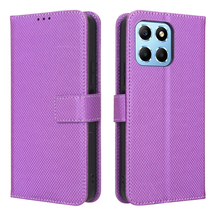 For Honor X8 5G Diamond Texture Leather Phone Case