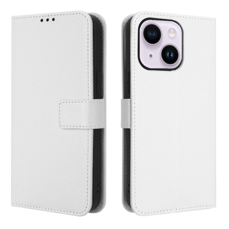 For iPhone 14 Diamond Texture Leather Phone Case