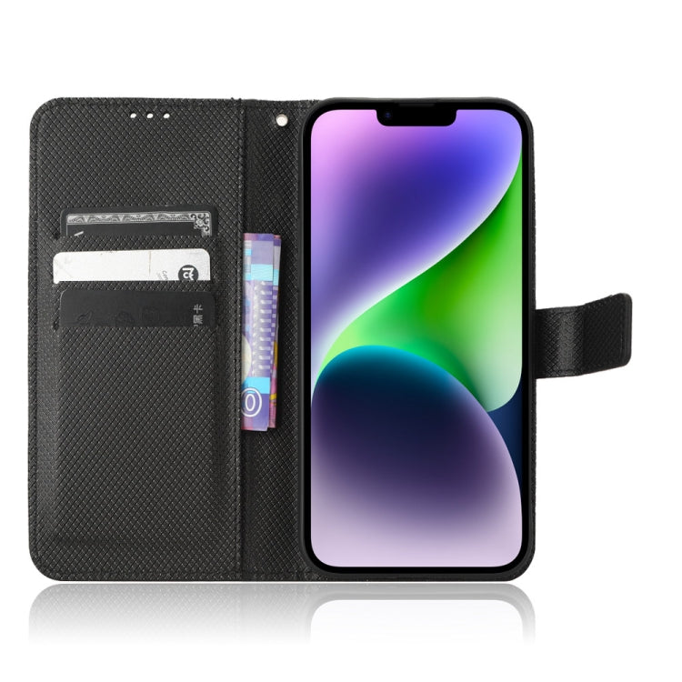 For iPhone 14 Diamond Texture Leather Phone Case