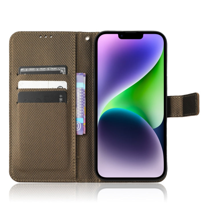 For iPhone 14 Diamond Texture Leather Phone Case