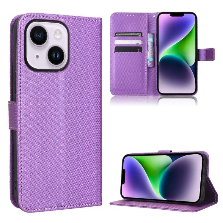 For iPhone 14 Diamond Texture Leather Phone Case