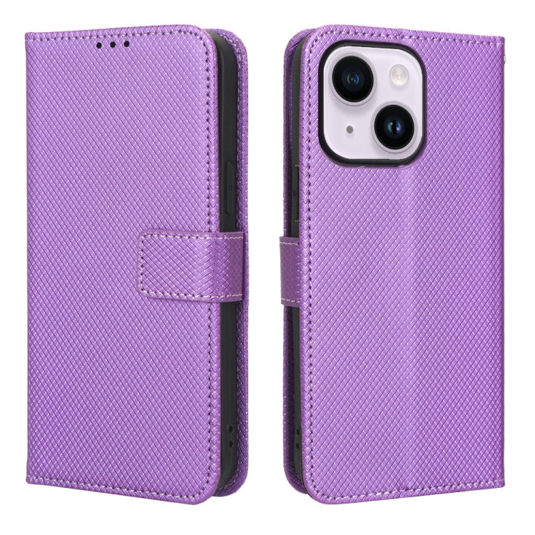 For iPhone 14 Diamond Texture Leather Phone Case