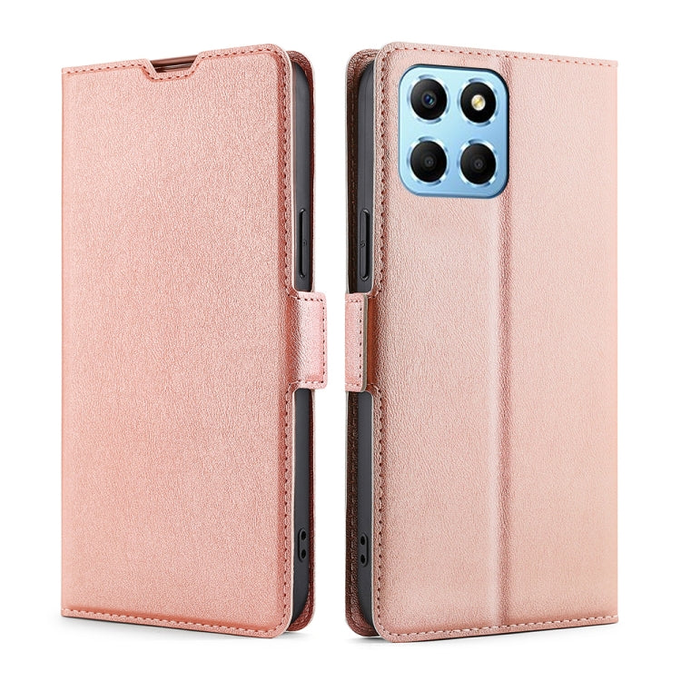 For Honor X8 5G/X6 Ultra-thin Voltage Side Buckle Horizontal Flip Leather Phone Case