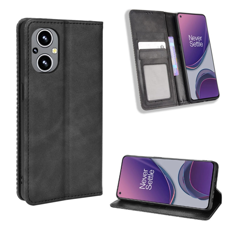 Magnetic Buckle Retro Texture Leather Phone Case For OPPO Reno8 Lite 5G / Reno8 Z / Reno7 Z / A96 5G / OnePlus Nord N20 5G