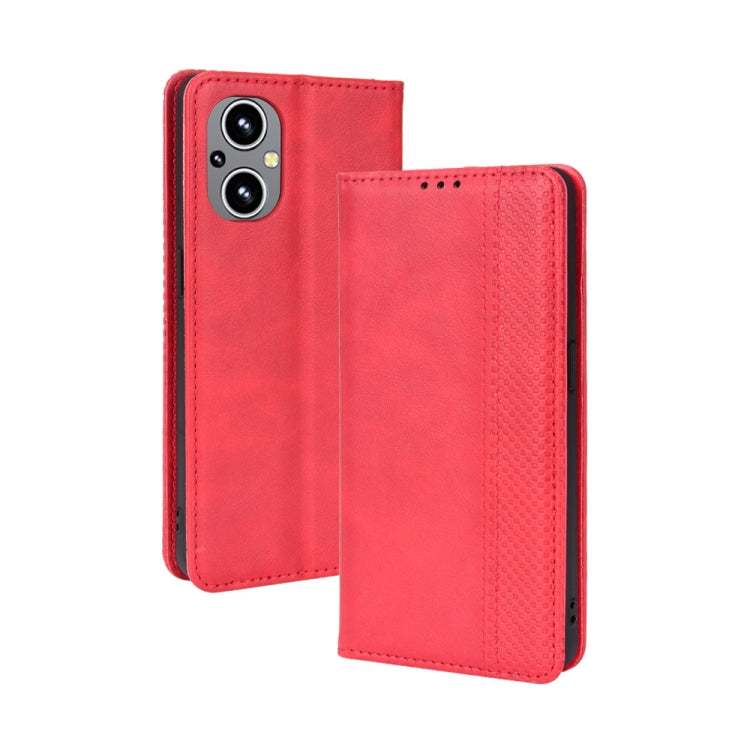 Magnetic Buckle Retro Texture Leather Phone Case For OPPO Reno8 Lite 5G / Reno8 Z / Reno7 Z / A96 5G / OnePlus Nord N20 5G