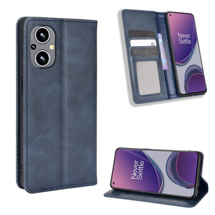 Magnetic Buckle Retro Texture Leather Phone Case For OPPO Reno8 Lite 5G / Reno8 Z / Reno7 Z / A96 5G / OnePlus Nord N20 5G