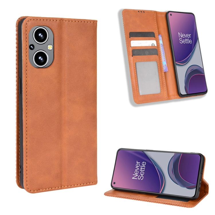 Magnetic Buckle Retro Texture Leather Phone Case For OPPO Reno8 Lite 5G / Reno8 Z / Reno7 Z / A96 5G / OnePlus Nord N20 5G