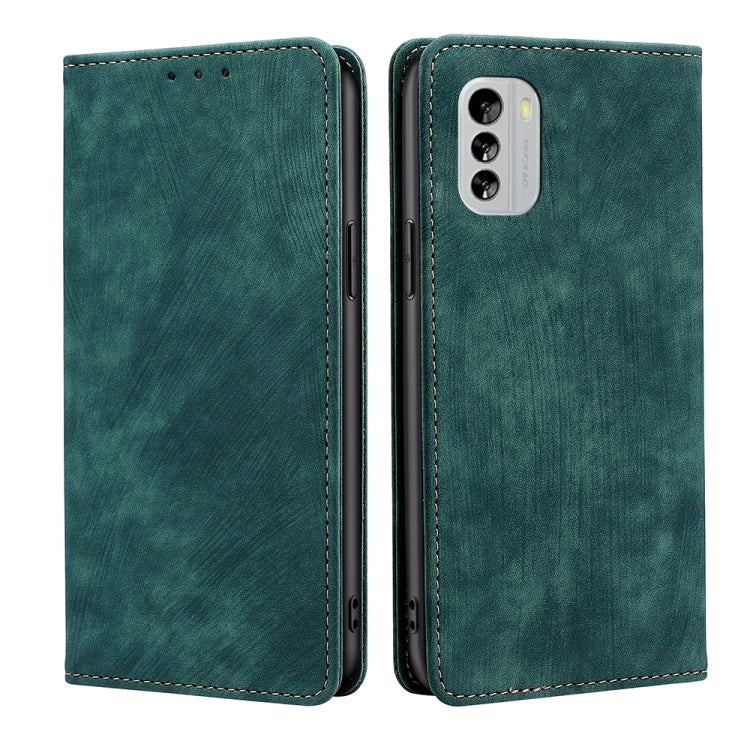 For Nokia G60 5G RFID Anti-theft Brush Magnetic Leather Phone Case