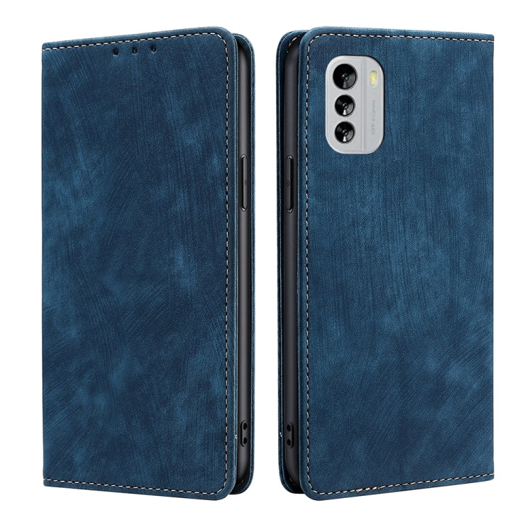 For Nokia G60 5G RFID Anti-theft Brush Magnetic Leather Phone Case