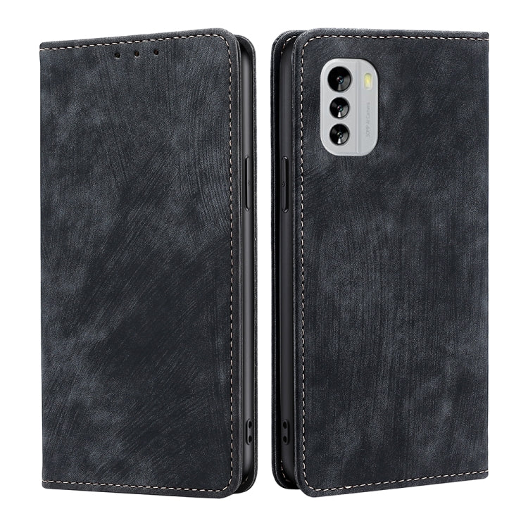 For Nokia G60 5G RFID Anti-theft Brush Magnetic Leather Phone Case