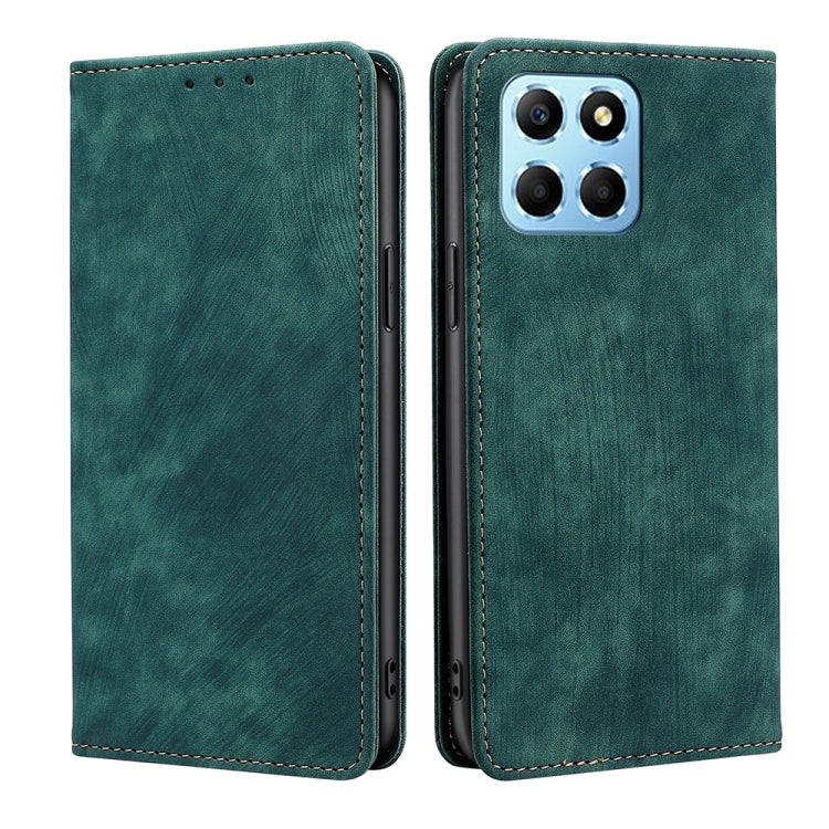 For Honor X8 5G/X6 RFID Anti-theft Brush Magnetic Leather Phone Case