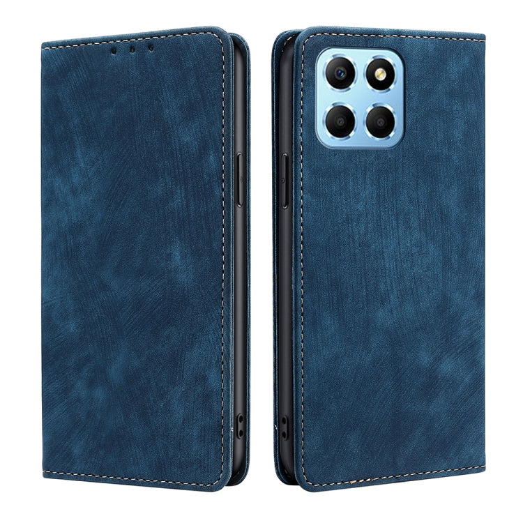 For Honor X8 5G/X6 RFID Anti-theft Brush Magnetic Leather Phone Case