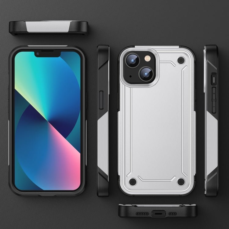For iPhone 14 2 in 1 Soft TPU Hard PC Phone Case