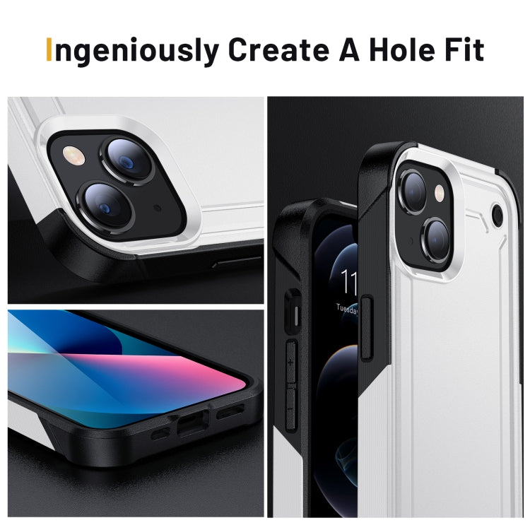 For iPhone 14 2 in 1 Soft TPU Hard PC Phone Case