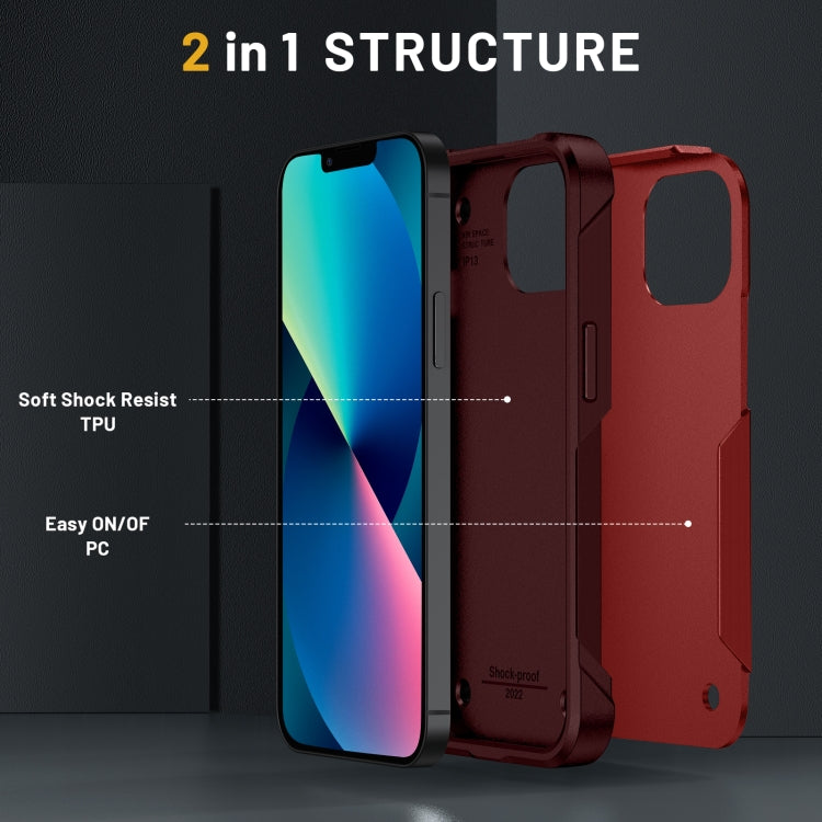 For iPhone 14 2 in 1 Soft TPU Hard PC Phone Case