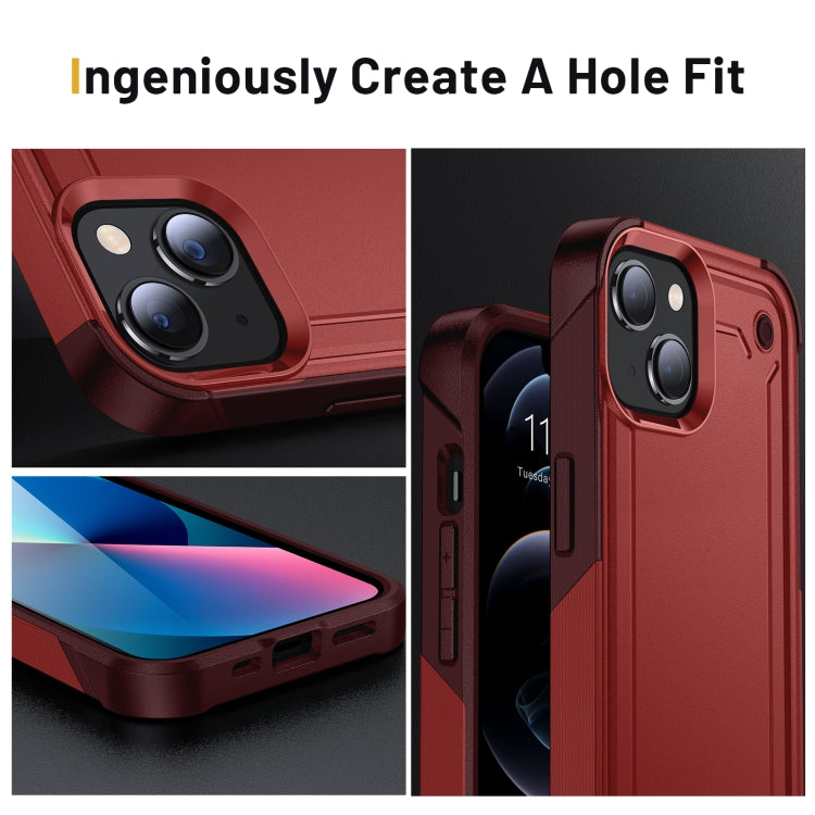 For iPhone 14 2 in 1 Soft TPU Hard PC Phone Case