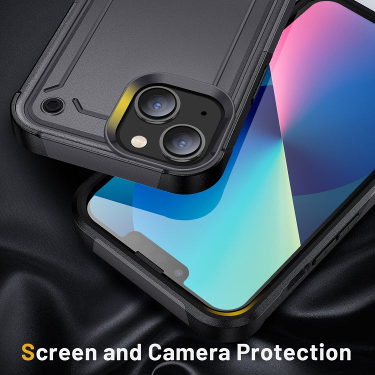 For iPhone 14 2 in 1 Soft TPU Hard PC Phone Case