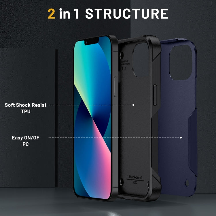 For iPhone 14 2 in 1 Soft TPU Hard PC Phone Case