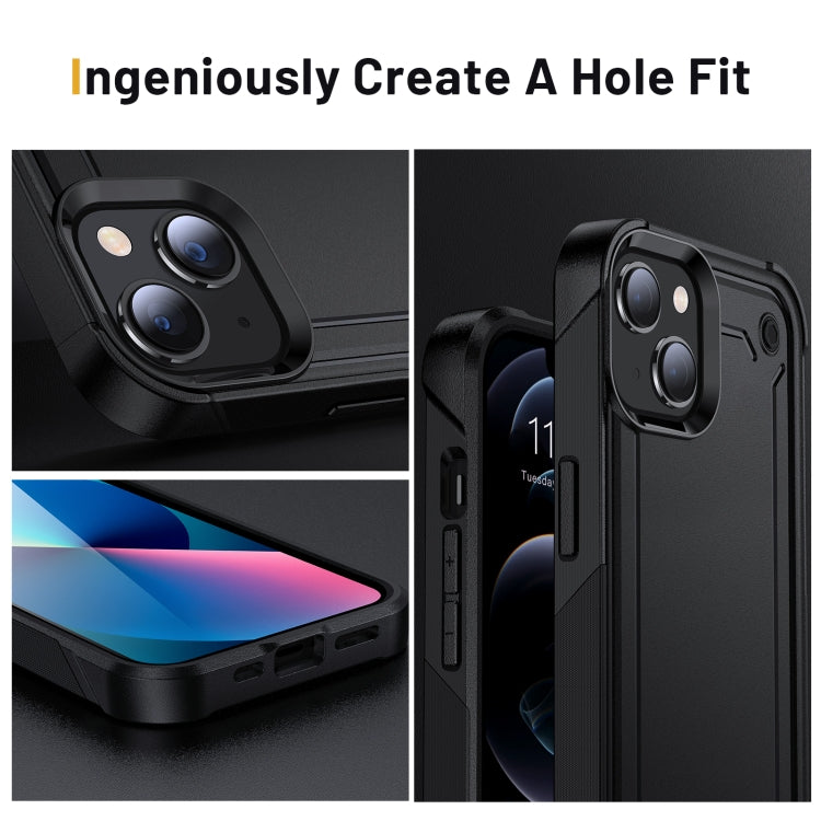 For iPhone 13 2 in 1 Soft TPU Hard PC Phone Case