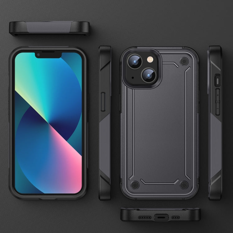For iPhone 13 2 in 1 Soft TPU Hard PC Phone Case