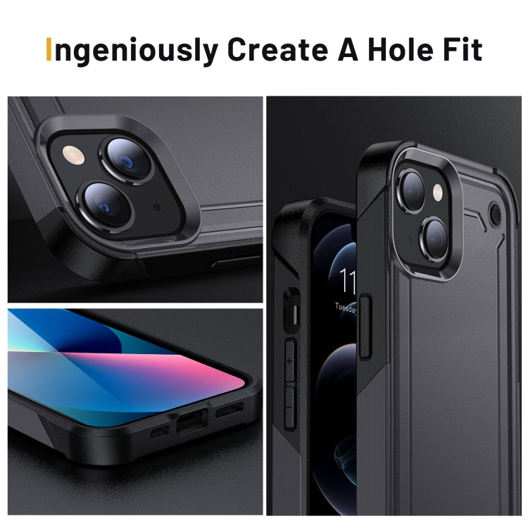 For iPhone 13 2 in 1 Soft TPU Hard PC Phone Case